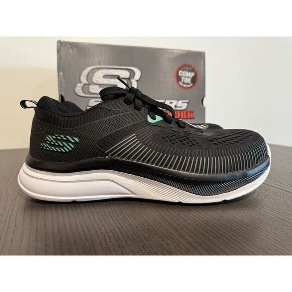 Men’s Sneakers Athletic Shoes SKECHERS Work Jevion Comp Toe 10.5 Slip Resistant - Picture 2 of 7
